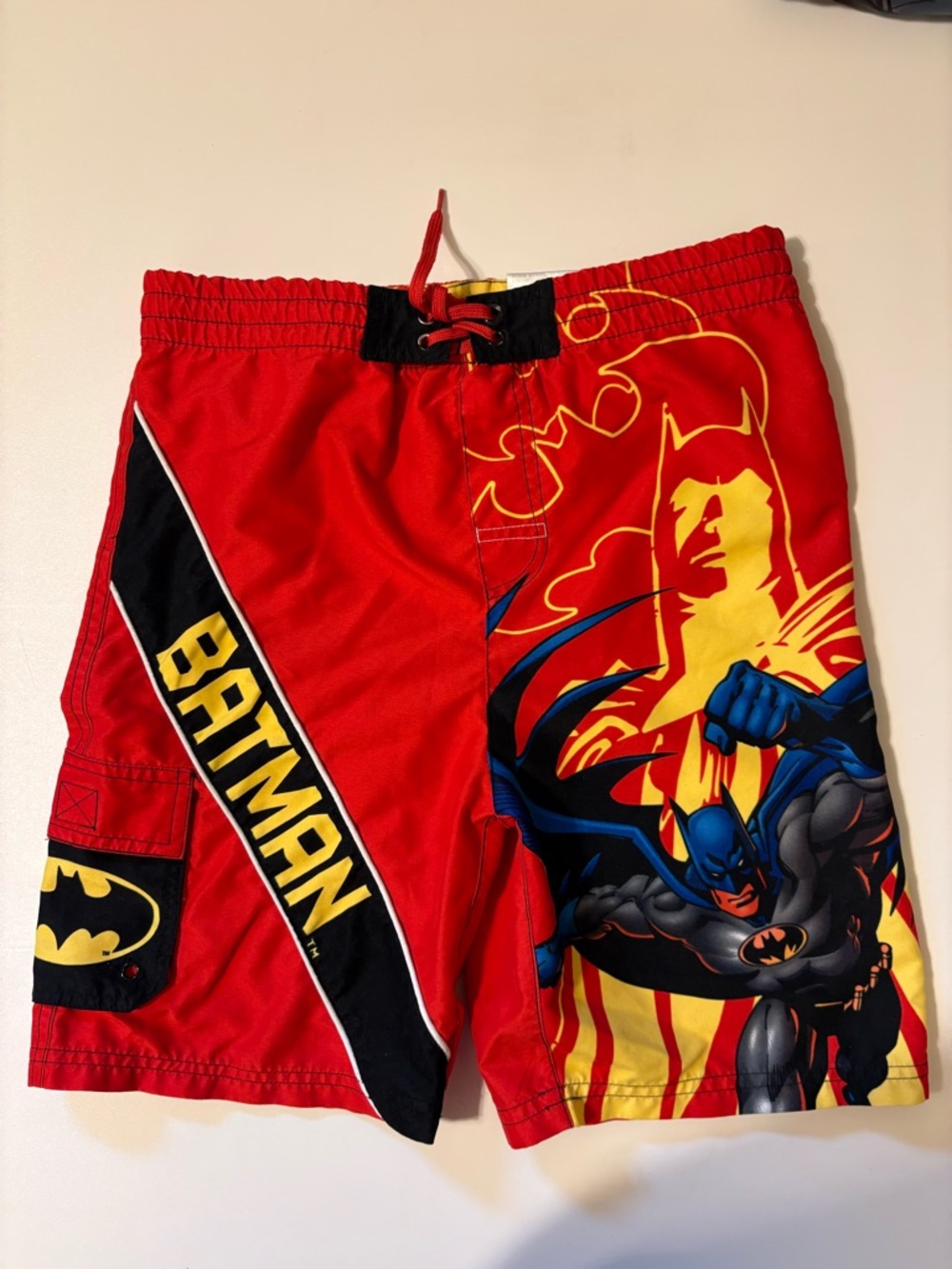 Batman Red Yellow Blue Kids Swim Trunks